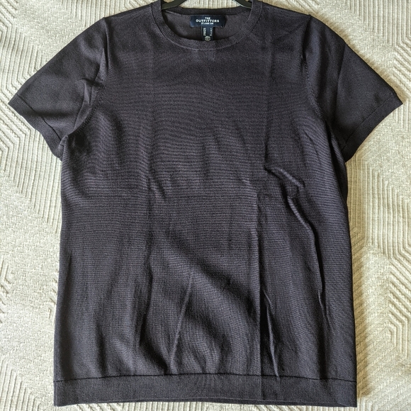 Land's End Short Sleeve Fine gauge Jewelneck Sweater - True Navy Women's Large - Picture 2 of 10